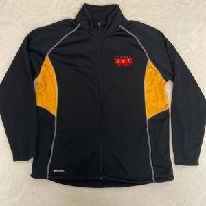 USC Trojans Hollaway Black and Gold Golf team track jacket.  Size XL